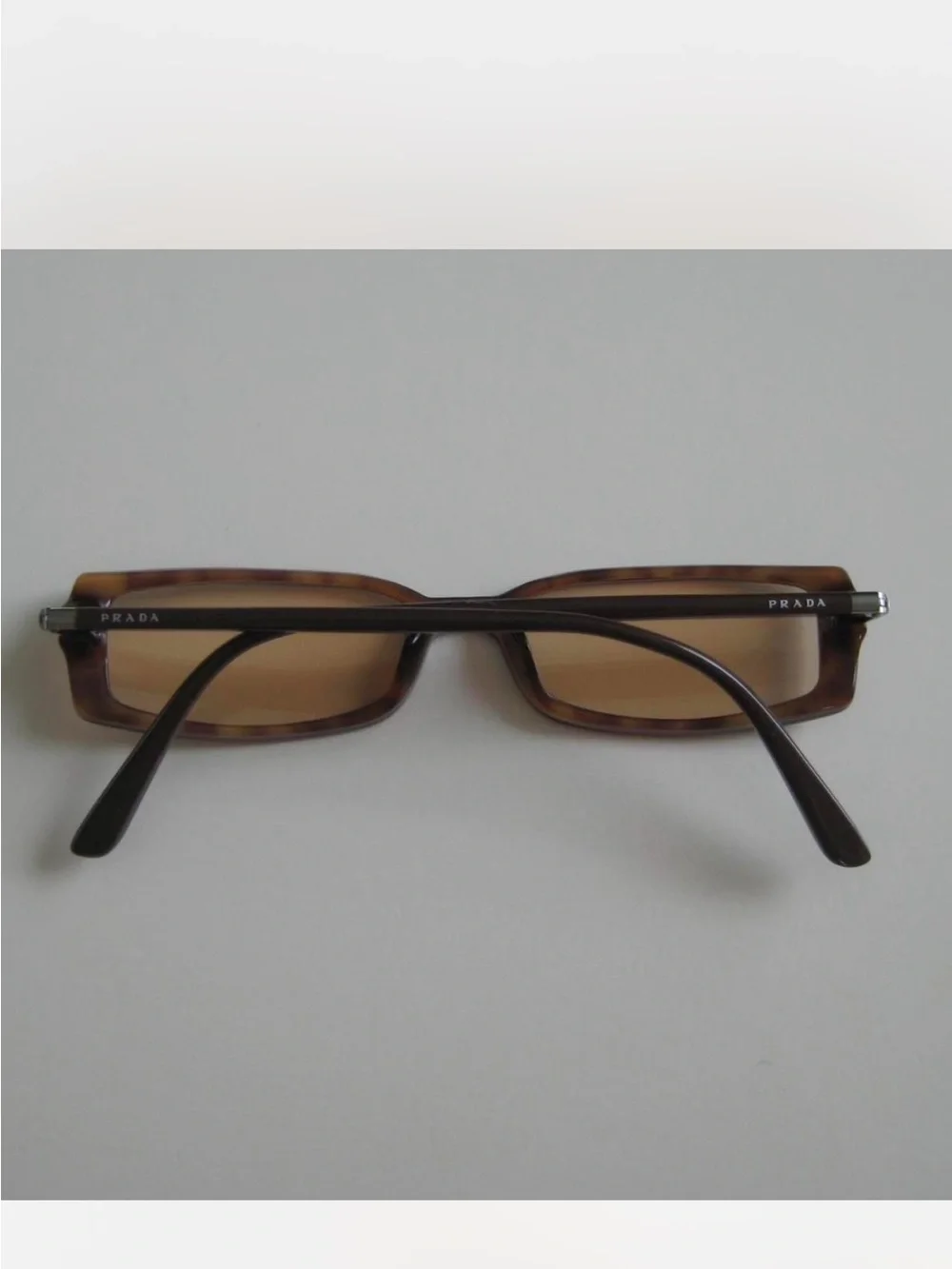 Authentic Prada Rectangular Sunglasses in Dark Brown